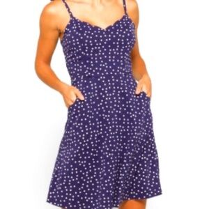 41 Hawthorn Beatriz Scalloped Navy Polka Dot Midi Dress L